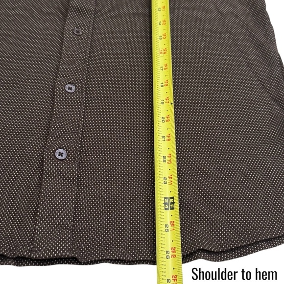 Kenneth Cole Tan Micro Dot Short Sleeve Buttonup Camp Chic Capsule Men's Size M - Picture 7 of 7